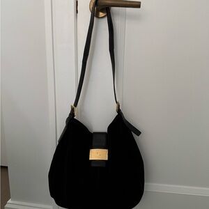Vintage Fendi Black Hobo Bag with Gold closure